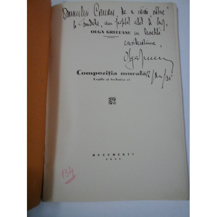 COMPOZITIA  MURALA  -  Olga N. GRECEANU (cu dedicatie)